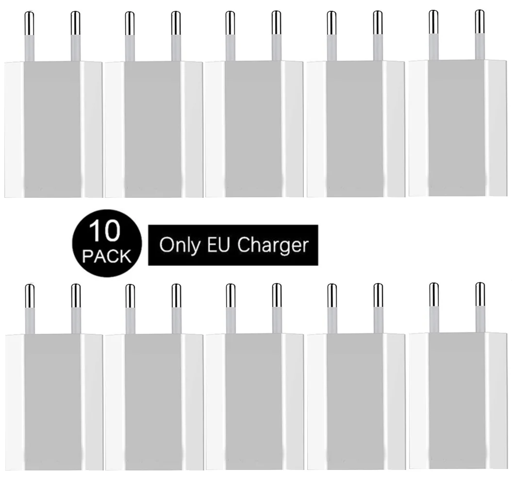 

10 шт., настенные дорожные адаптеры питания, 5 В, 1 А