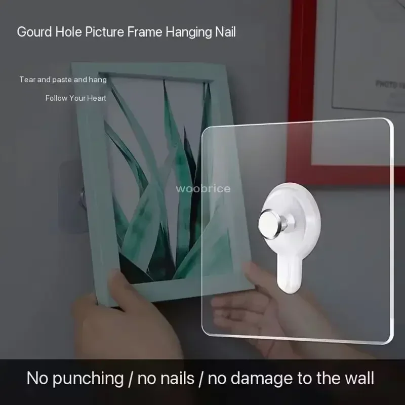 Self Adhesive Wall Hooks 50/10pcs for Photo Frame Clock Strong Adhesive Transparent Nails Hangers Hanging Holders