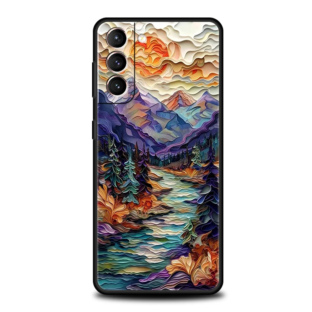 Landscape Painting Silicone Shockproof Phone Case