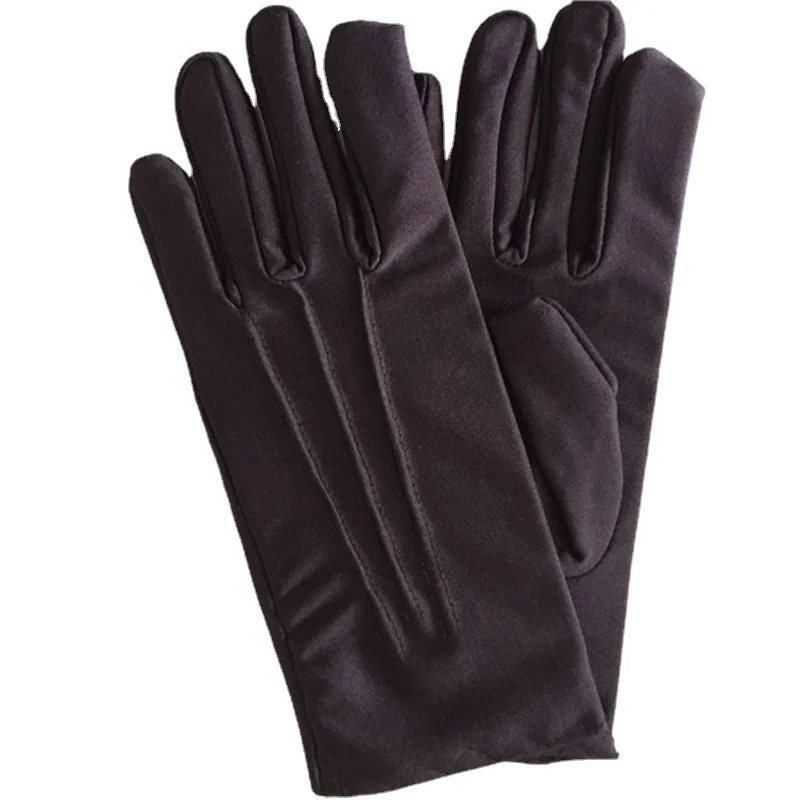 4PCS Black Cotton Gloves Formal Tuxedo Honor Guard Uniform Gloves for Police Server Funeral Parade Costume Coin Jewelry Silver 5