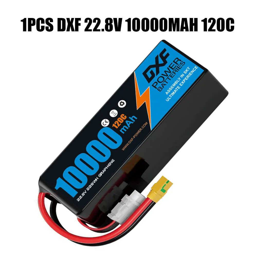 DXF 1 confezione di batteria LIPO, 6S LIPO con batteria da 22,2 V, 10000 mAh, 100 C, spina XT60, per drone, aerei RC, camion, elicotteri e altro, LIPO 6S, 6S LIPO, batteria