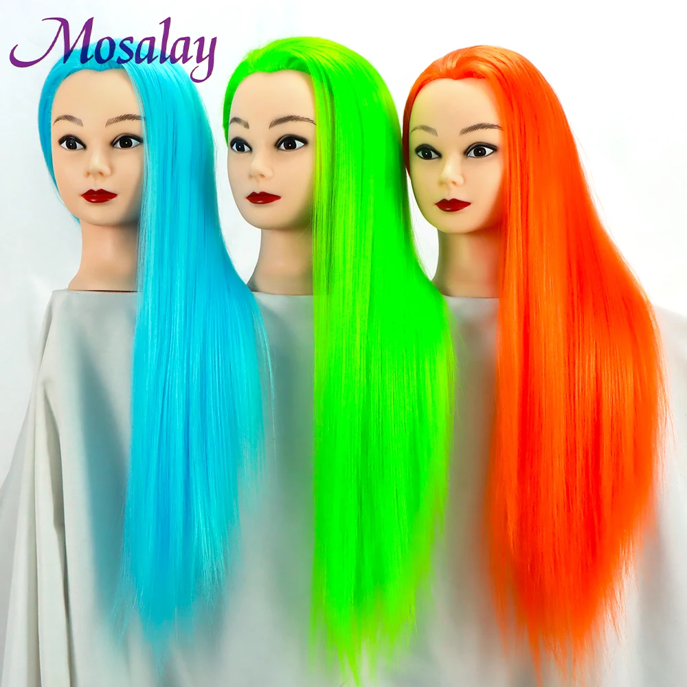 65cmHighTemperatureFiberColorfulHairTrainingHeadHairdressing