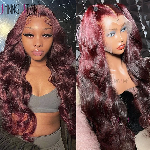 KRN Red Burgundy Color 99J Lace Frontal Wig 13x4 Body Wave Lace Front Wig  Brazilian Remy Hair 5x5 Closure Wigs with Baby Hair - AliExpress