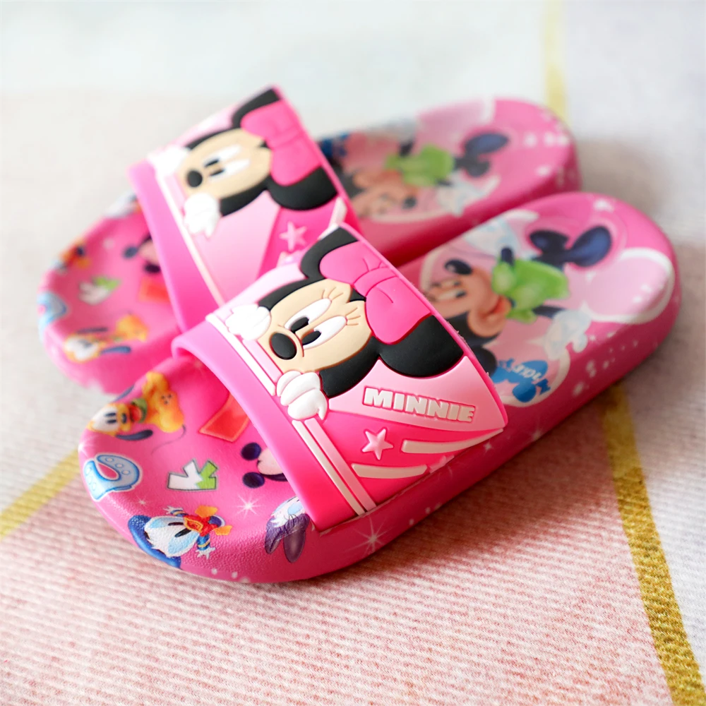 Children sandals New Summer Children Sandals Kids Cartoon Minnie Toddler Boys Girls Soft Sole Shoes Anti-Slip Slippers Wearable in all seasons