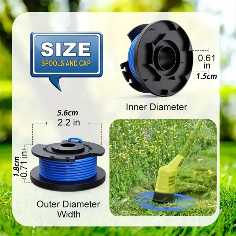 Lawn Mower Accessory 4 Pieces 1.65mm Universal Nylon Rope for Tying Grass
