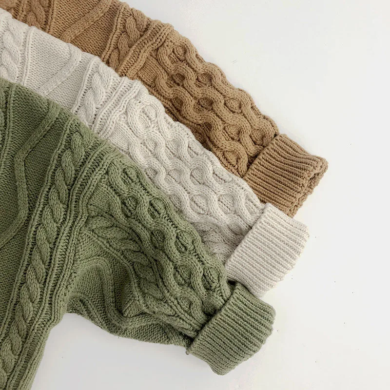 Baby Solid Pullover Tops Kids Pullover Sweaters Korean Style Children Clothing Autumn Spring Baby Boys Girls Sweater