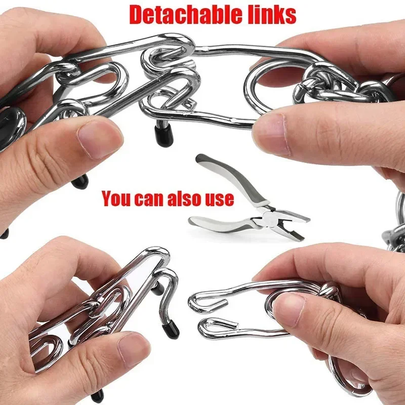 

Choke Effective Dog Steel Pinch With Tips Stainless Detachable Safe Adjustable Rubber Comfort Pet Collar Training Prong