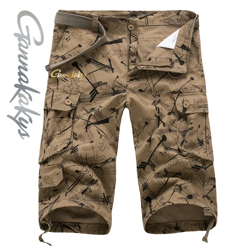 Fishing Pants Men's Summer Cotton Multi Pocket Breathable Camouflage Fishing Shorts Outdoor Military Style Casual Shorts