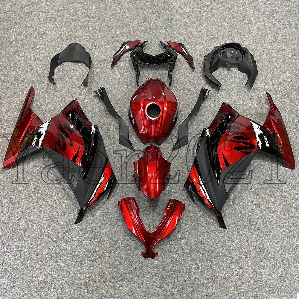 アーモンド Ninja 300 Fairing Glossy Black ABS Fairing Kit For Kawasaki