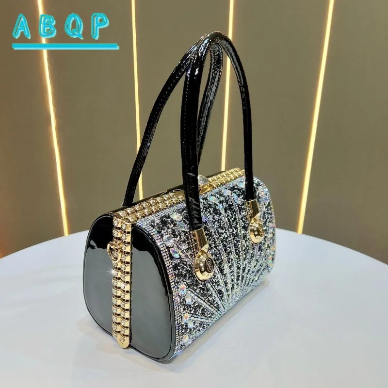 Borsa da Sera di Lusso con Diamanti, Borsa Scintillante per Feste Serale da Donna, Borsa a Spalla da Donna con Diamanti - immagine 4