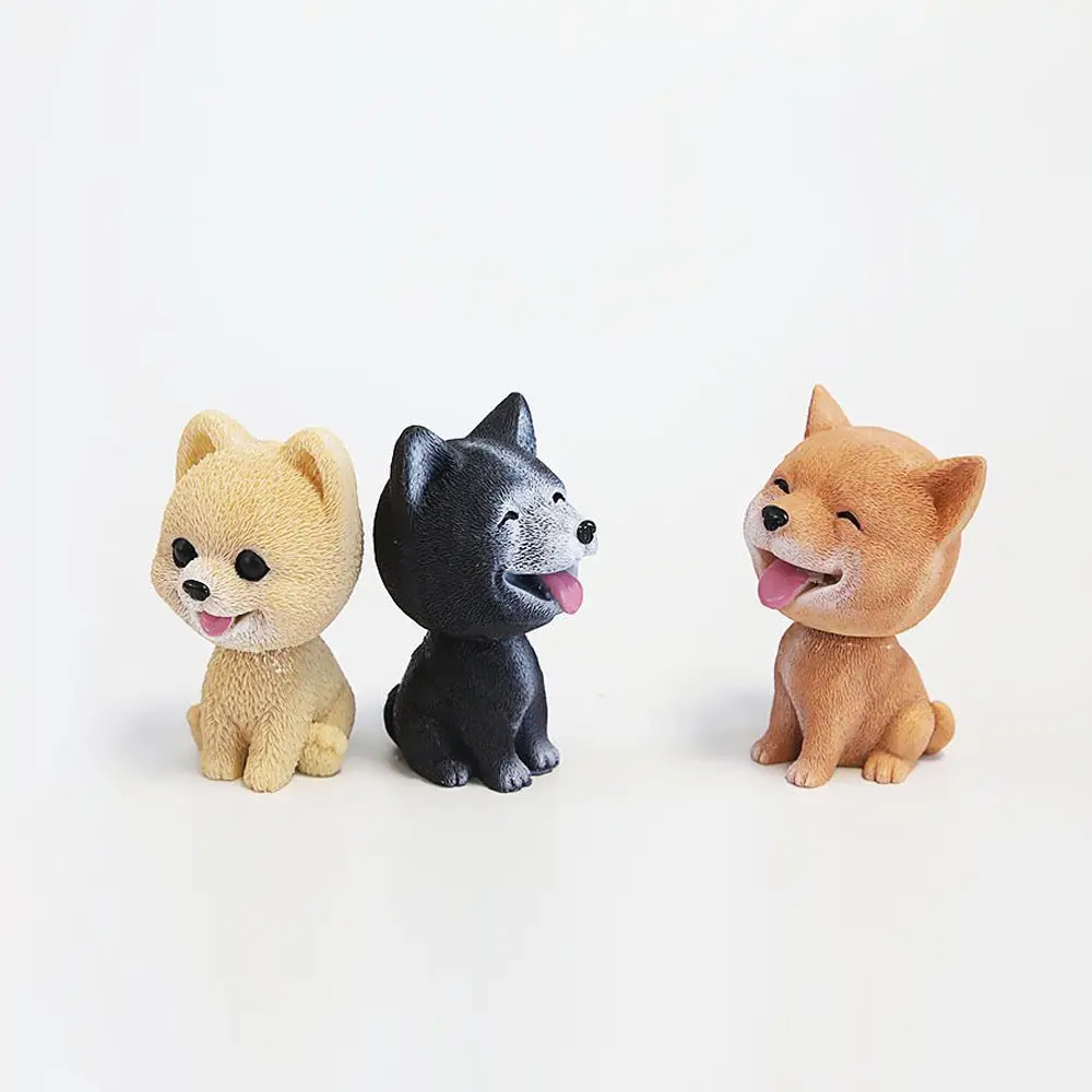 

1PC 8 Styles Resin Vinyl Shaking Head Dog Nodding Puppy Car Swing Toys Dashboard Ornament