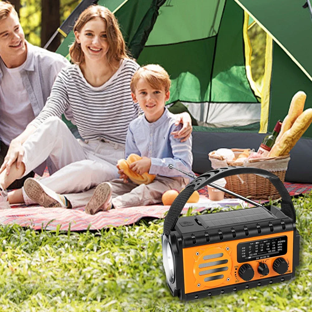 Hand Crank Emergency Radio 20000mAh Solar Powered Radio with Flashlight Reading Lamp SOS Alarm for Outdoor Camping and Emergency