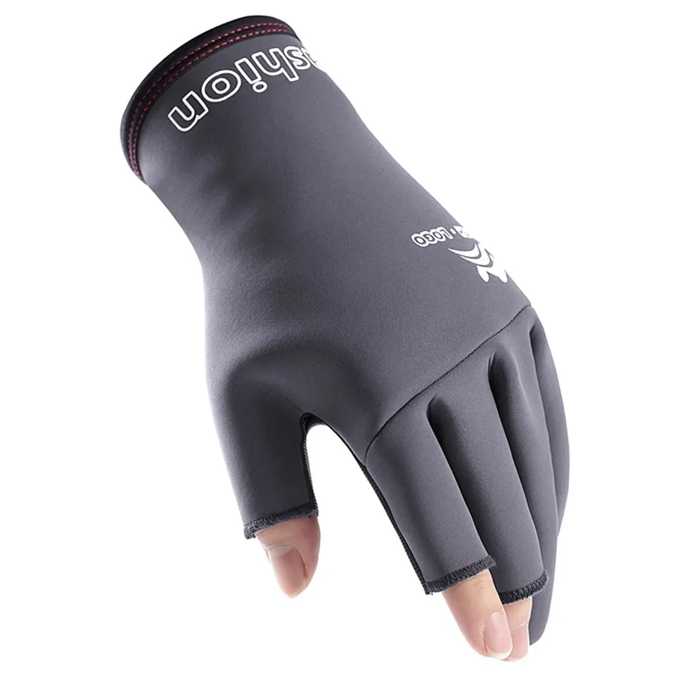 Winter Outdoor Ice Fishing Gloves Windproof Waterproof Rubber Material Comfortable Lightweight Fingerless Design Cycling Gloves fishing gloves
