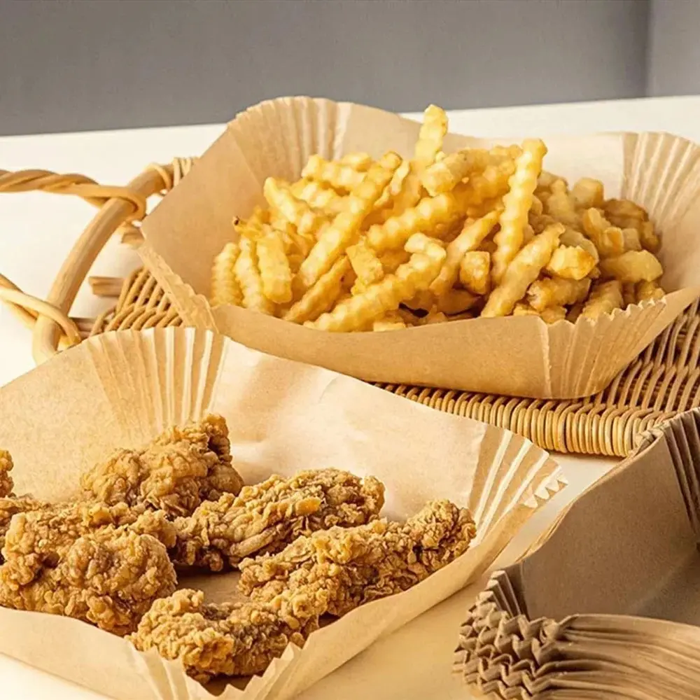 Air Fryer Disposable Parchment Paper Liner Square Round Oil-proof Paper Tray Non-Stick Baking Mat AirFryer Accessories