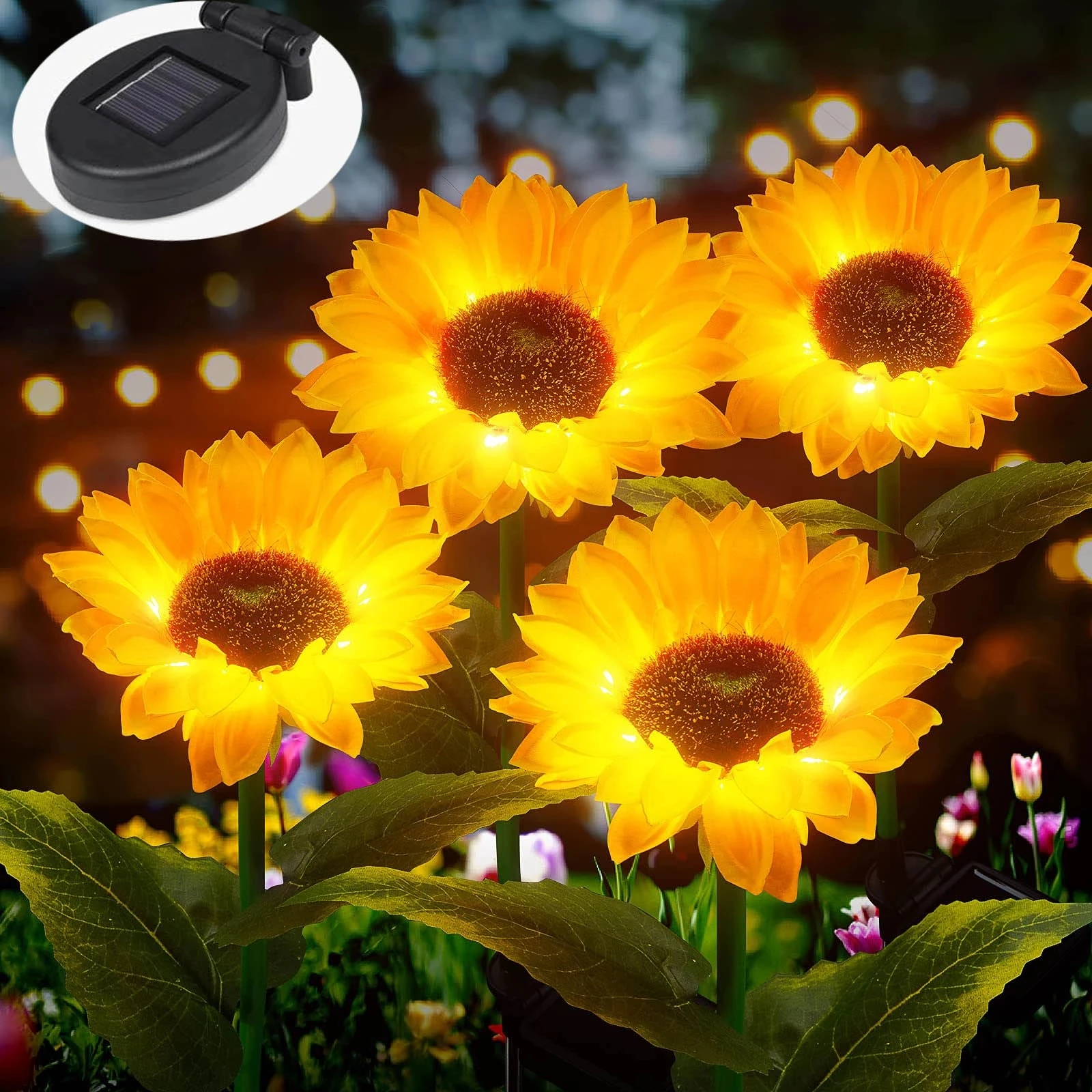 Sunflower Fairy Lights Garden Lights Solar Led Light Outdoor Solar Energy Lamp Exterior Landscape Lighting Lawn Lamp Porch Light