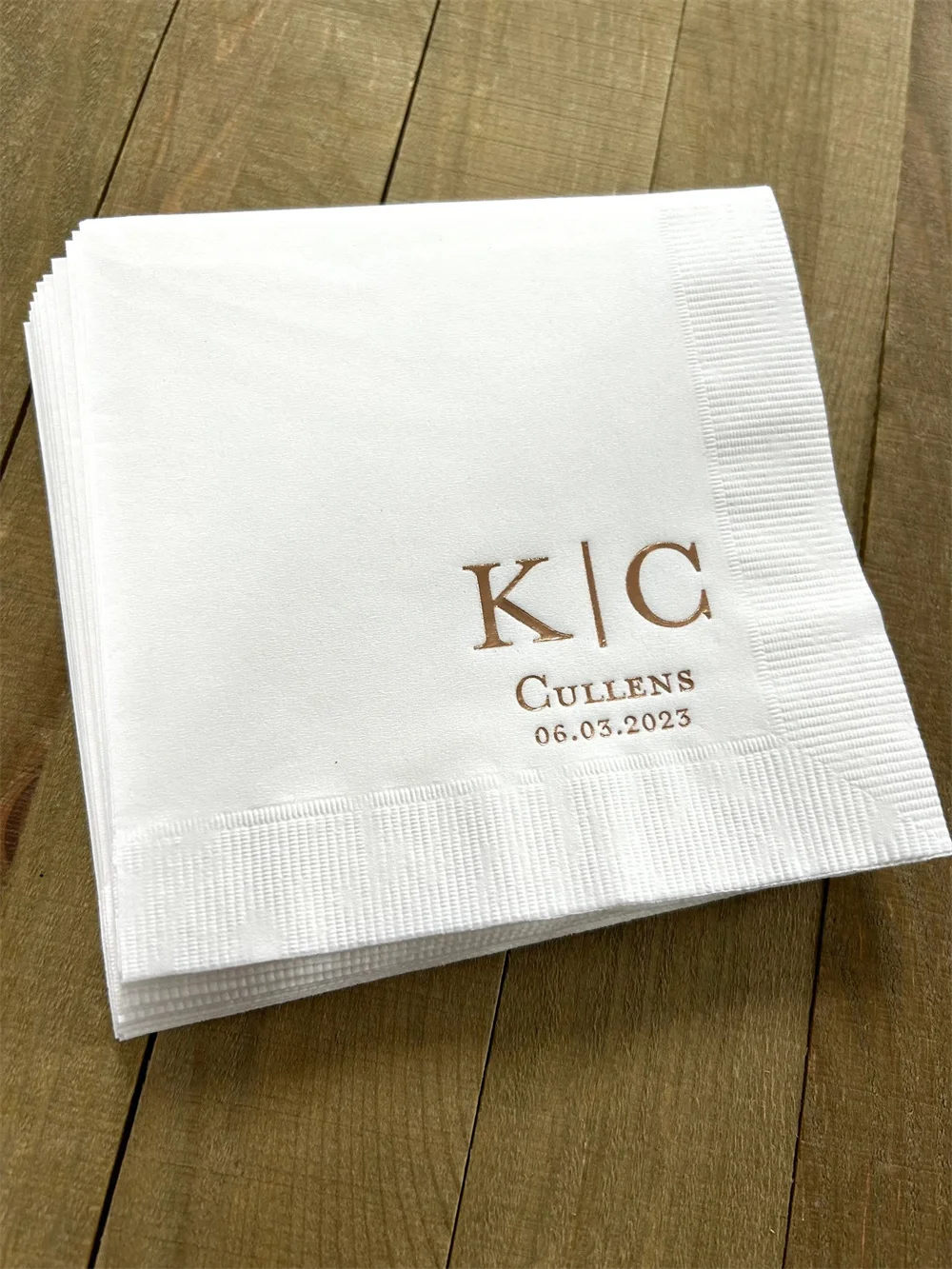 50pcs Personalized Napkins Wedding Cocktail Beverage Paper Anniversary Party Monogram Luncheon