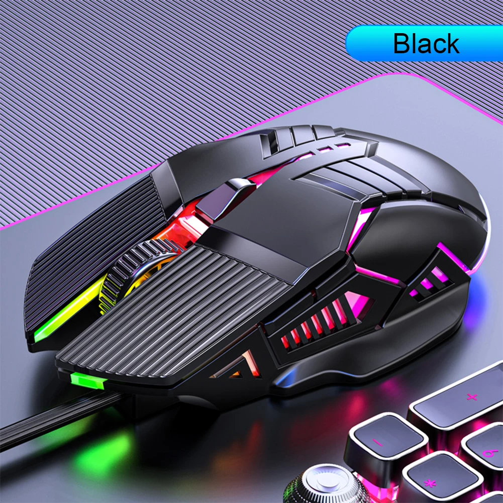 3200DPI ergonomik kablolu oyun fare USB bilgisayar fare oyun RGB arkadan aydınlatmalı Gamer fare 6 düğme LED sessiz fareler PC Laptop için