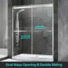 Woodbridge Frameless Sliding Shower Door, 56"" - 60"" Width, 76"" Height, 3/8"" (10 Mm) Clear Tempered Glass With Shatter 2