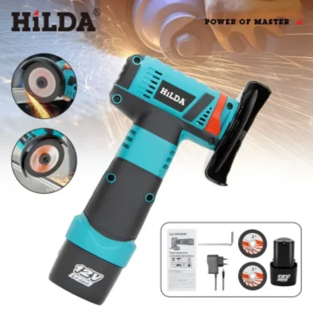 HILDA 12v Mini meuleuse d'angle outil de meulage Rechargeable polissage rectifieuse pour couper diamant outils électriques sans fil 1