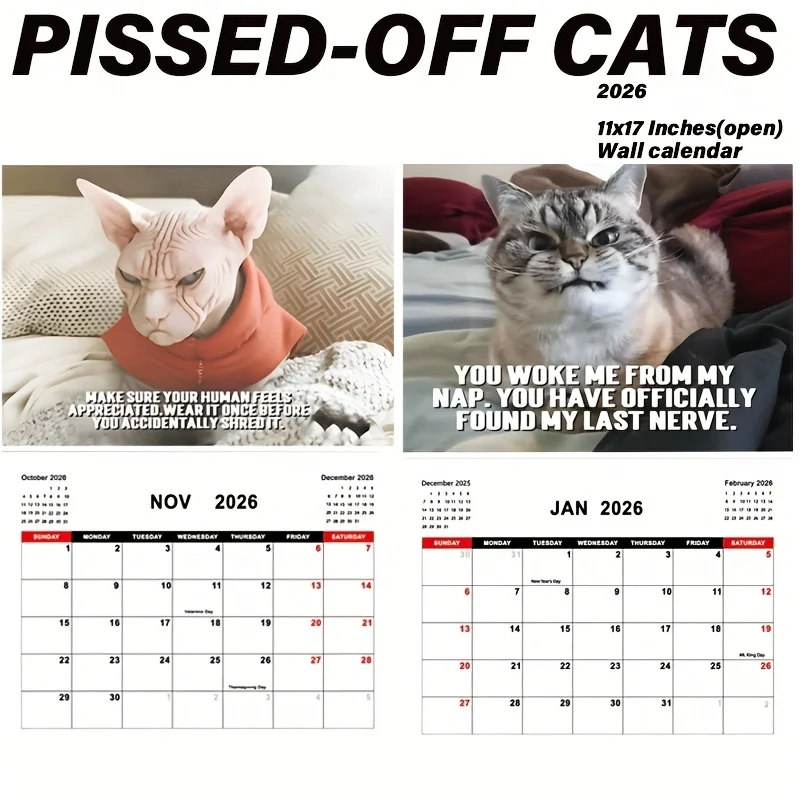 2026 Wall Calendar Thick Material Home Office Decoration Monthly Calendar Lunar Calendar Lightweight and Convenient Tearable