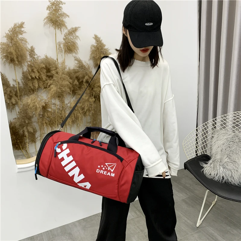 Gym Bag Men's and Women's Fitness Training Bag Outdoor Waterproof Sports Shoulder Personalized Name Pattern