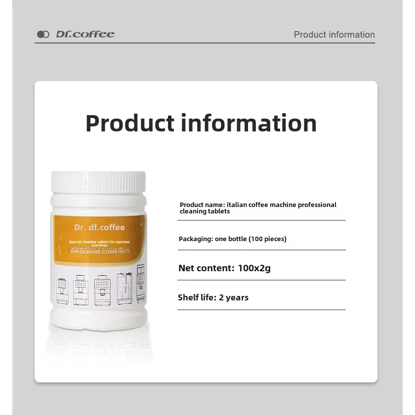 Dr.Coffee Automatic Coffee Machine Cleaning Tablets 2g*100 For Espresso Coffee Maker Professional Grade Household Appliance