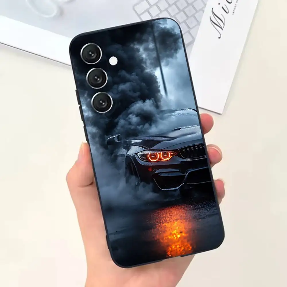 Sleek Monochrome Phone Case with Soft Black Shell