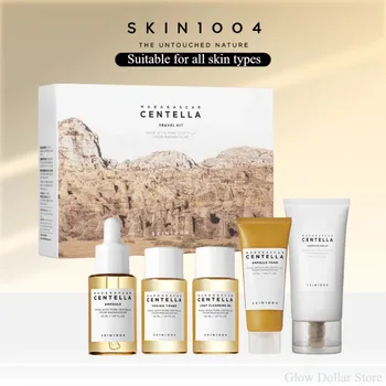 SKIN1004 Madagascar Centella Travel Kit, Toner, Ampoule, Soothing Cream, Cleansing Oil, Ampoule Foam, Basic Skincare Mini 5pcs 1