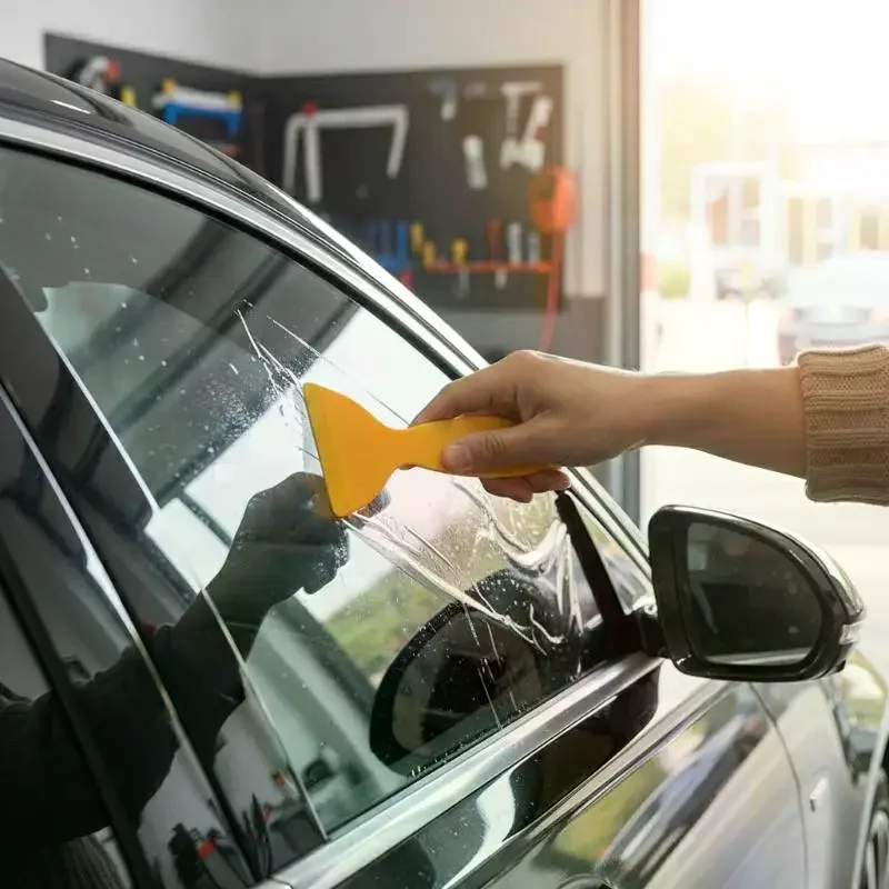 자동차 윈도우 틴팅 도구 노란색 스퀴지 유리창 필름 헤드라이트 필름 삼각 스퀴지