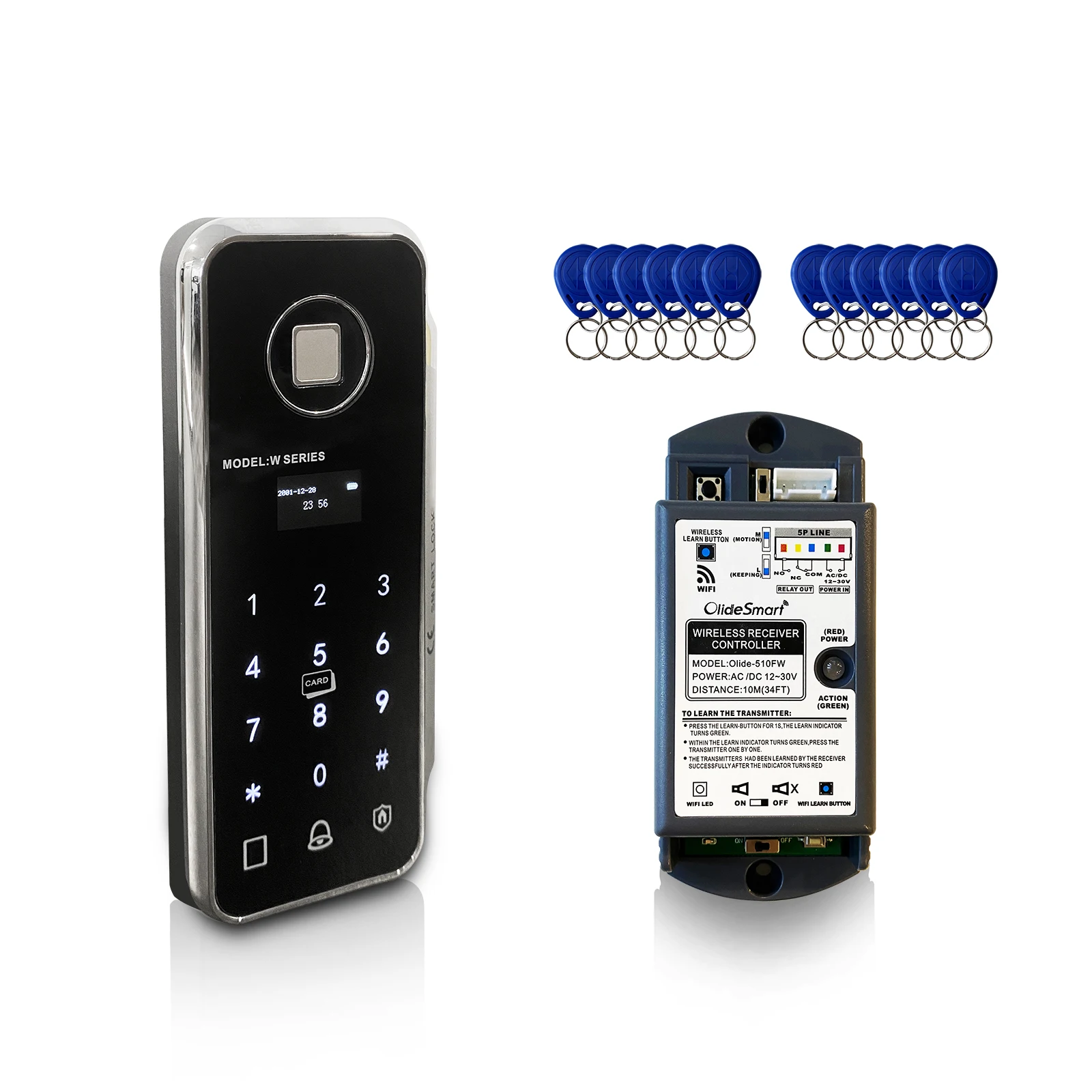 WIFI Smart Wireless fingerprint and access kaypad for entry system, automatic doors