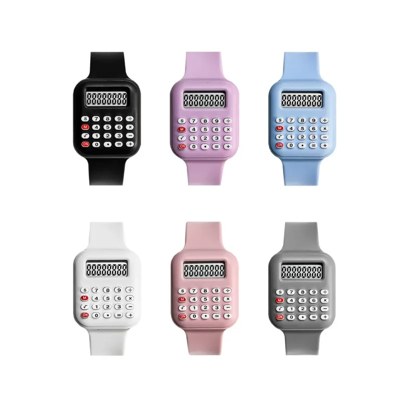 2025 New Rubber Strap Children Watch with Calculator Watches for Girls Student show time and date Digital Clock Kids