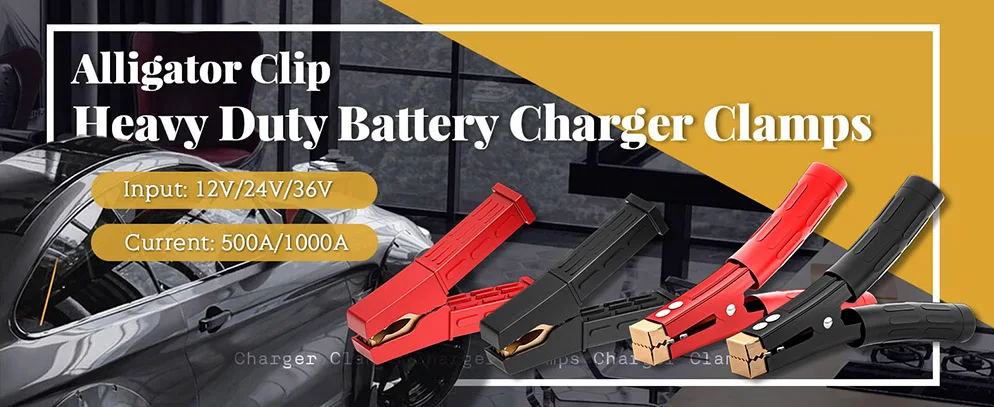 Description Picture 2 of itemCleqee 2PCS 500-1000Amp Heavy Duty Copper Alligator Clip Terminal Battery Crocodile Clamp for Jumper Cable Boost Electrical Test