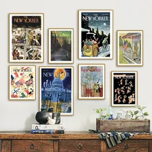 

The New Yorker Magazines Covers Retro Nordic Posters And Prints Wall Art Canvas Painting Wall Picture For Living Room Home Decor