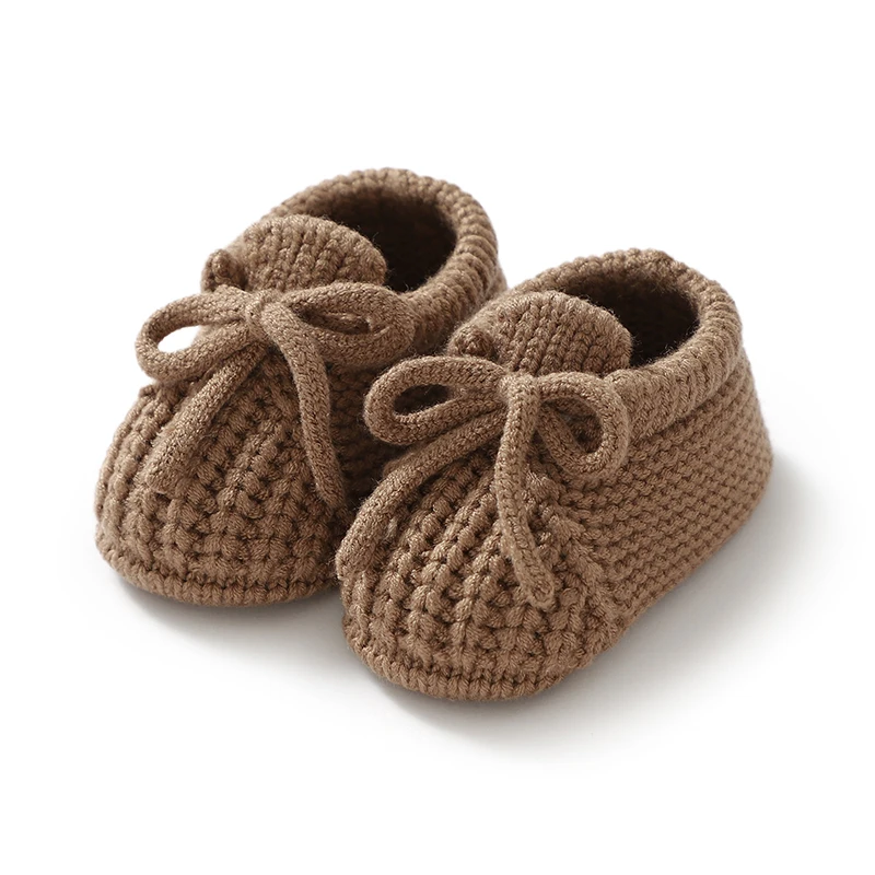 Newborn Baby Shoes Knitted Infant Boys Girls First Boots Fashion Solid Toddler Kid Bed Footwear 0-18M Warm Clothing Accessories 2