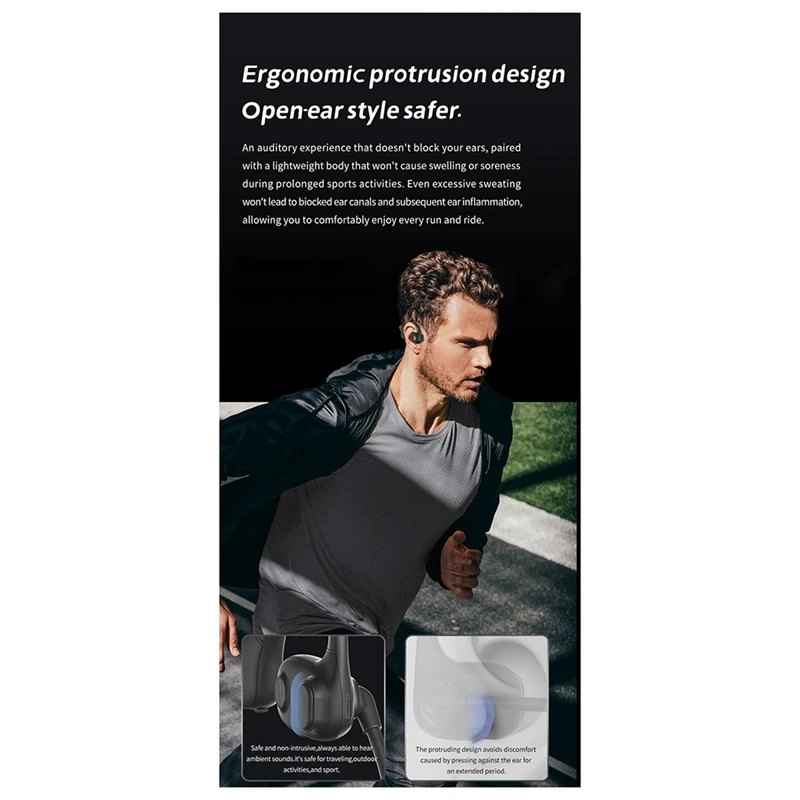 DG09 Bone Conduction Headphone Wireless Bluetooth 5.3 Outdoor Sport Earphones IPX5 Waterproof Hands-Free With Microphone 3
