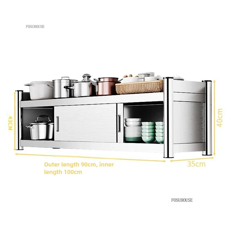 Minimalist Stainless Steel Kitchen Cabinets Wall-mounted Storage Cabinets Multi-functional Wall-mounted Hanging Kitchen Cabinet