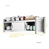 Minimalist Stainless Steel Kitchen Cabinets Wall-mounted Storage Cabinets Multi-functional Wall-mounted Hanging Kitchen Cabinet 6