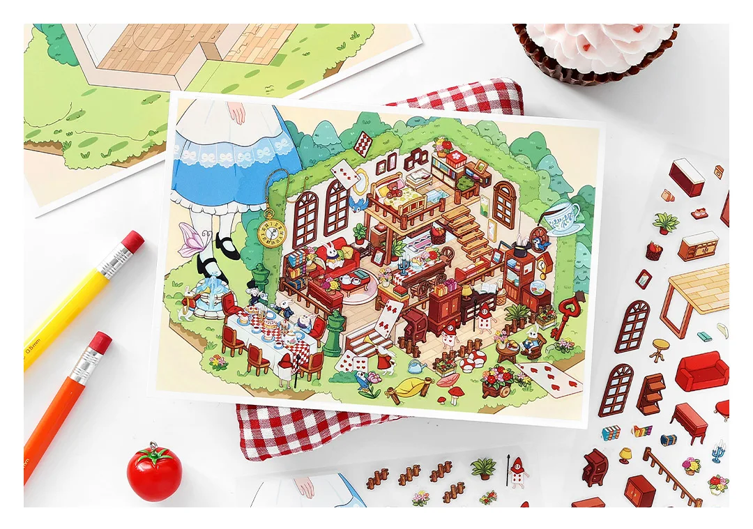 Kawaii Innenszene 3D DIY Landschaft Aufkleber Taschenkabine Szene Stapeln Einfügen Festival Geburtstagsgeschenk für Kinder Kind ﻿ ﻿ – Detail 12
