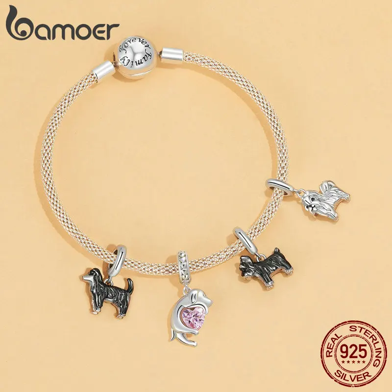 Bracciale Bassotto In Argento Sterling 925: Ciondolo Cane Con Cuore, Gioiello Ipoallergenico Per Amanti Bassotti, Regalo Con Confezione