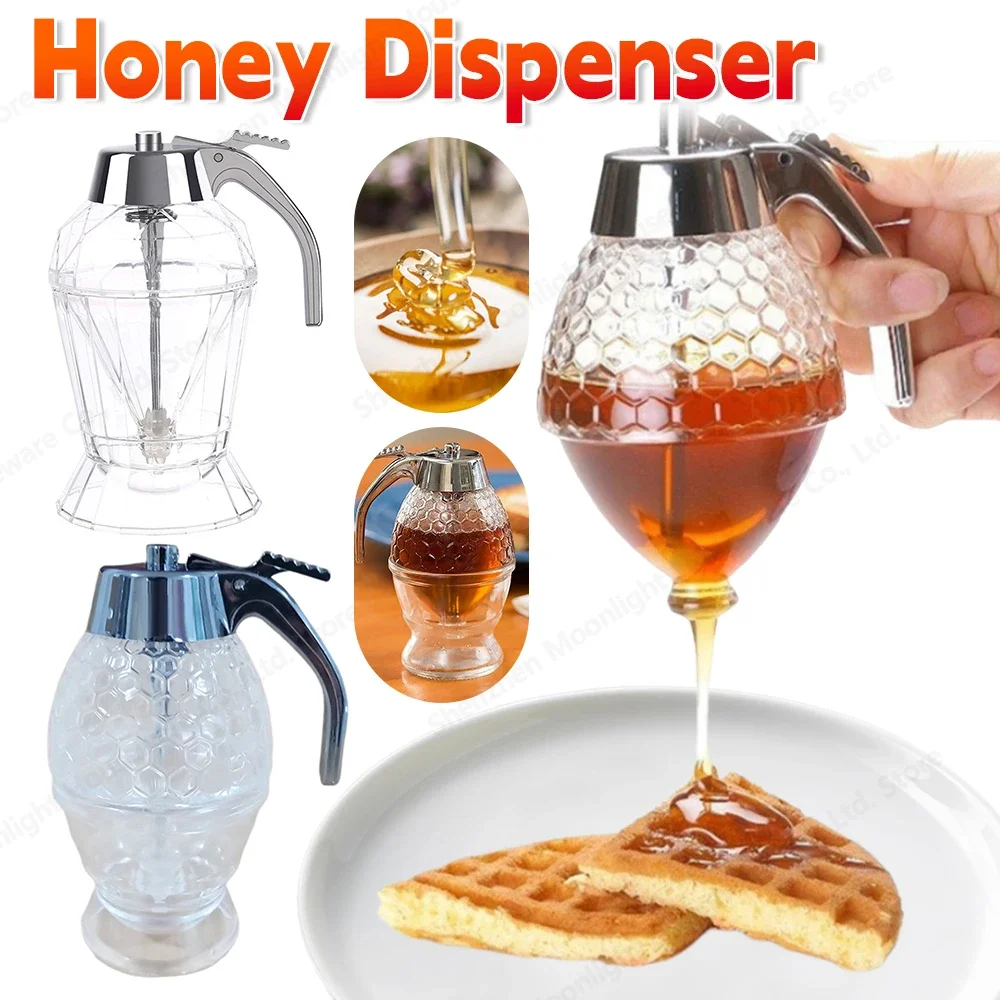 Squeeze Bottle Honey Jar Container Bee Drip Dispenser Kettle Storage Stand Holder Juice Syrup Cup honey dispenser Kitchen tools