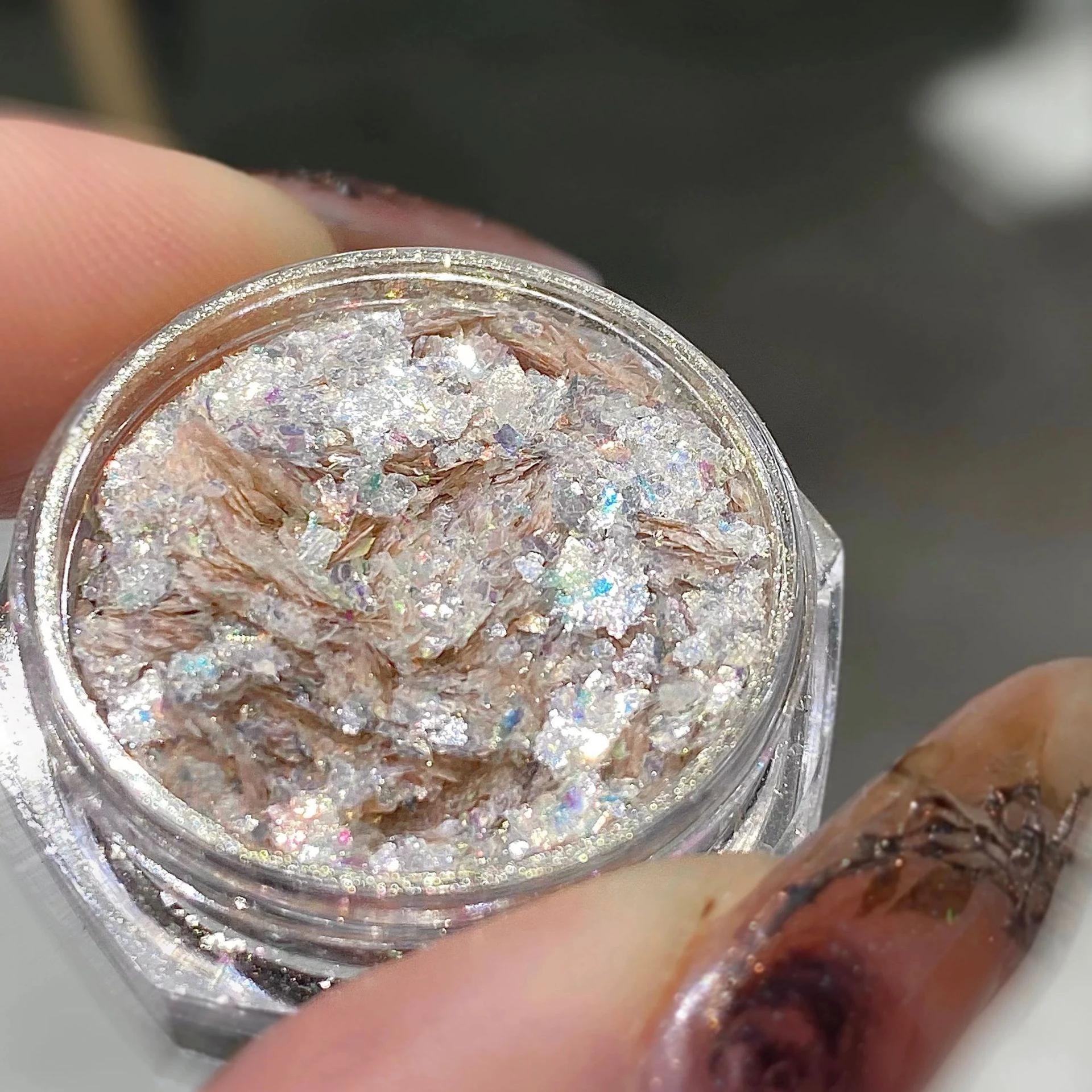 1 Scatola Shiny Mermaid Opal Powder Nail Glitter Aurora Nude Simple Versatile Nail Paillettes Powder Mirror Aurora Opal Powder