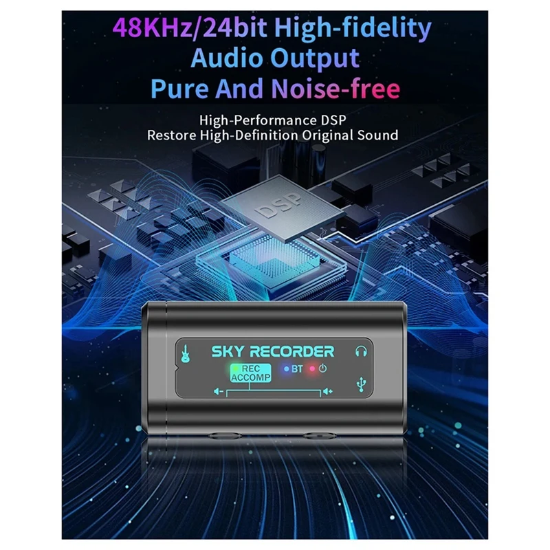 SKY RECORDER Sound Card USB Conversion Interface Plug And Play Use For Guitar Bass Ukulele Guitalele Mini Audio Mixer-Y41A