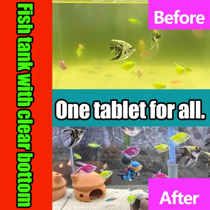 Fish Tank Algae Remover Fish Tank Water Purification Tablets Purify Water Clear Clarifying Agent Stand To Remove Odor fish tank algae remover