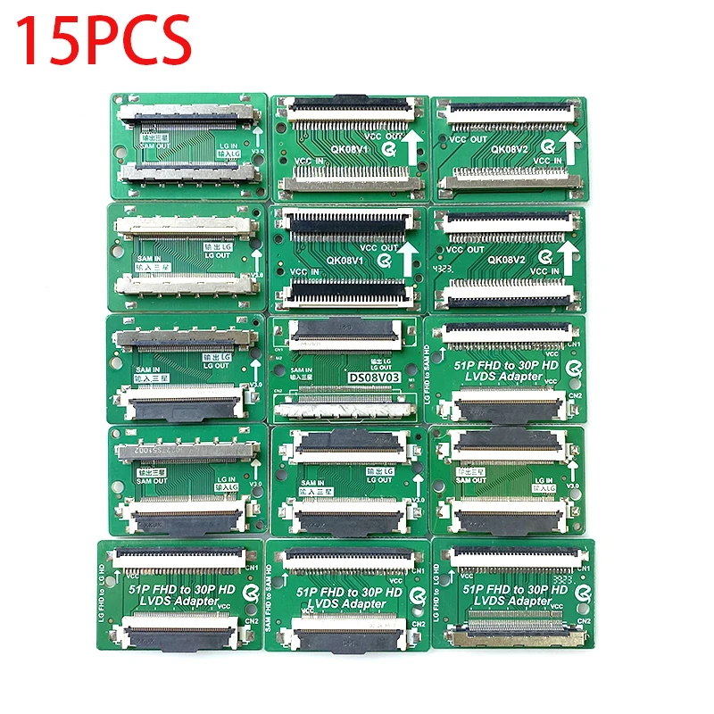 15PCS/ FHD LVDS 2K 51pin/30pin For SAM Turn LG Cable Connector Cable Adapter Board Left and Right Replacement