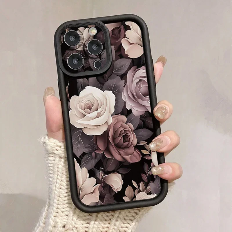Floral Thickened Phone Case with Rugged Protection