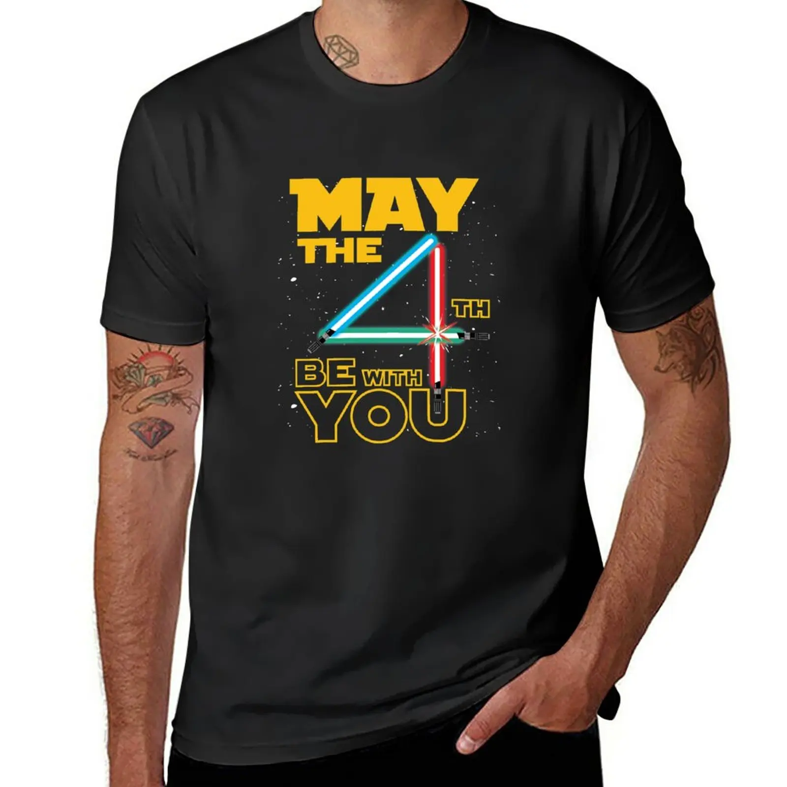 

New The 4th of May Be With You Galaxy T-Shirt kawaii clothes black t shirts Men's clothing