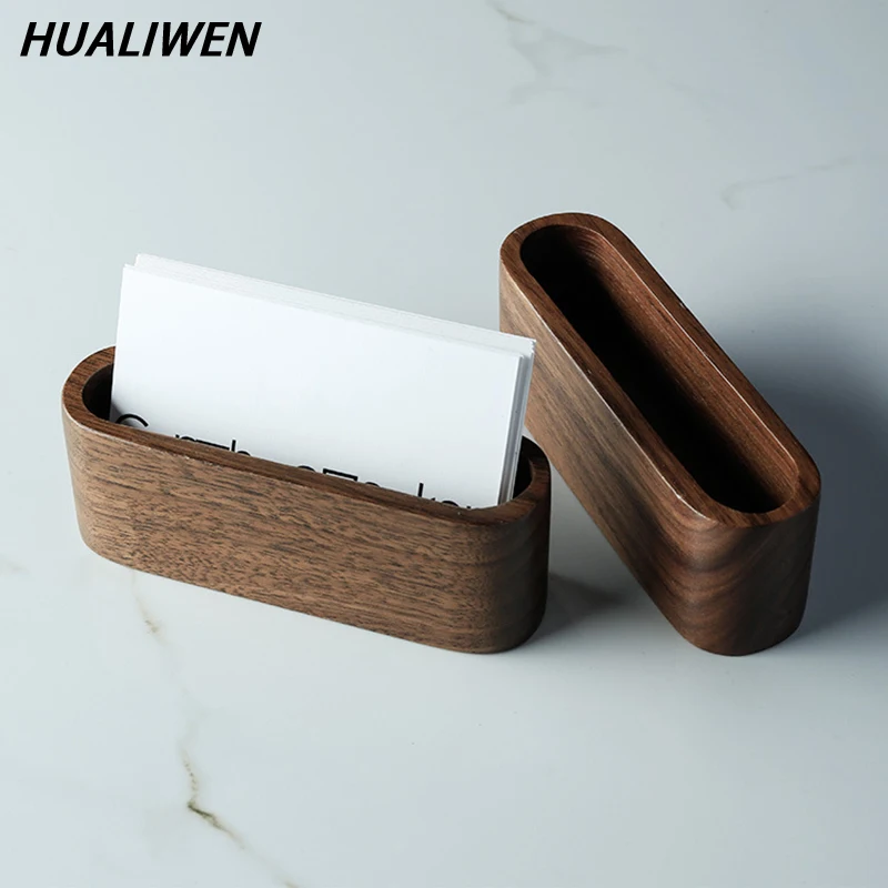 

1Pcs Wooden Business Card Holders Note Holder Display Device Card Stand Holder Office Supplies Stationery Accessories Organizer