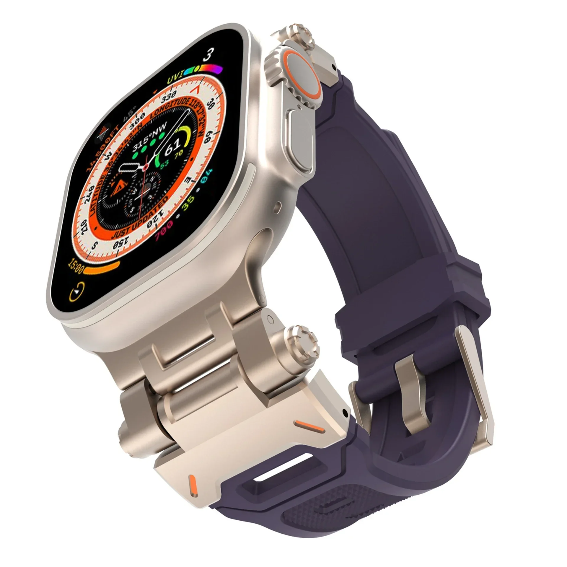 Titanium Color Silicone Sports Watch Band
