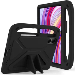 Cute EVA Shockproof Portable Kickstand Tablet Case, 12.1 Inch for Redmi Pad 2 Pro 12.1 (Black)