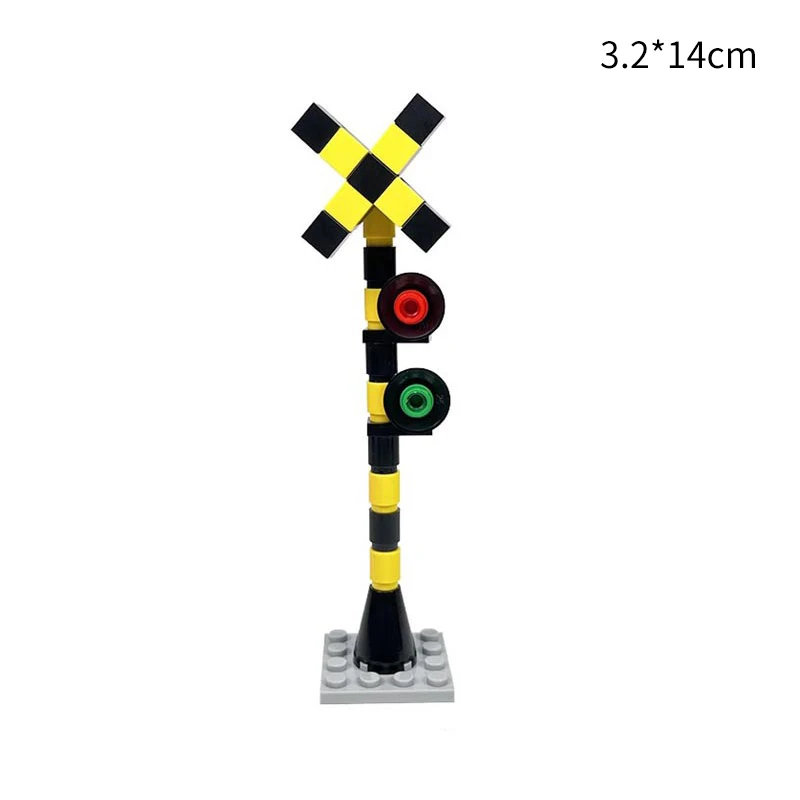 

MOC Creative Expert Ideas City Train Traffic Signal Lights Bricks Building Blocks DIY Toys for children gifts